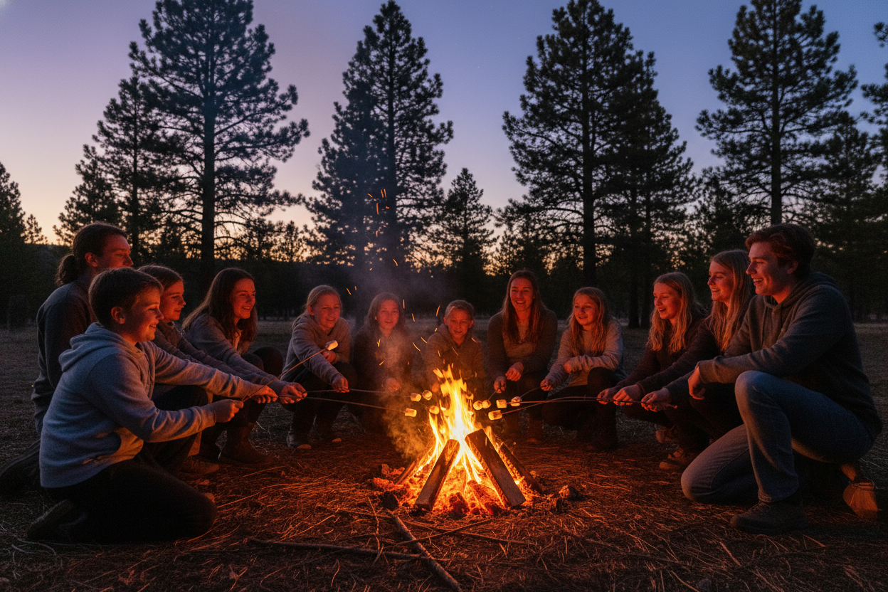 Evening campfire